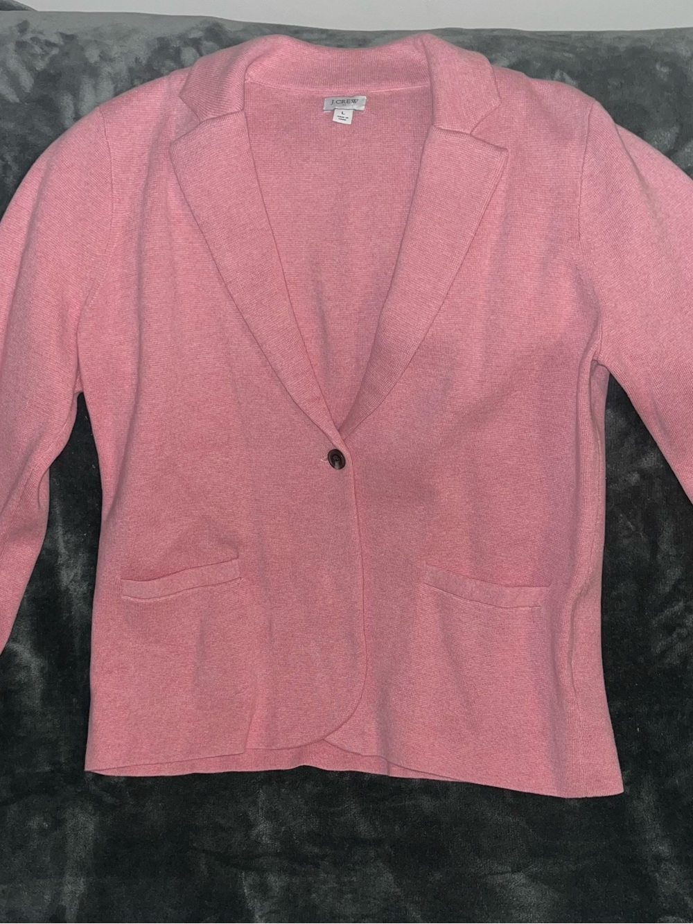 J. Crew pink Single-Button Knit Blazer